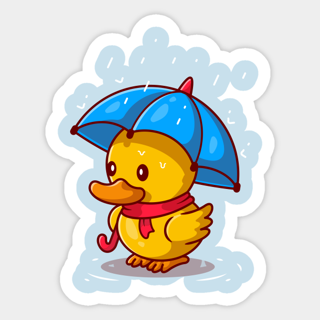 Cute Duck With Umbrella In the Rain Cartoon - Cute Duck With Umbrella In The Rain - Sticker | TeePublic Cute Duck With Umbrella In the Rain Cartoon - Cute Duck With Umbrella In The Rain - Sticker | TeePublic