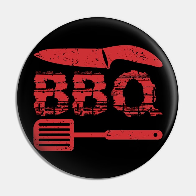 BBQ and Grill Lovers | Humorous Chef Distressed Pin by missalona