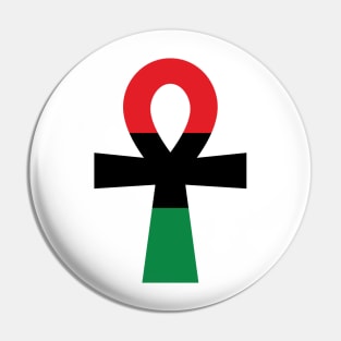 Red, Black & Green Ankh Pin