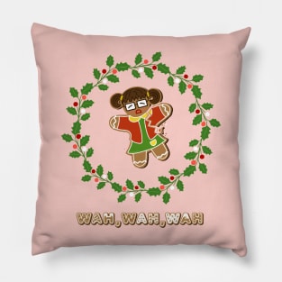 Funny Latinx Ugly Christmas Gingerbread Chillona Pan Dulce Pillow