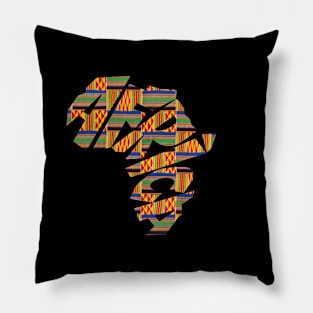 Africa Map with Kente Pattern, African Style Pillow