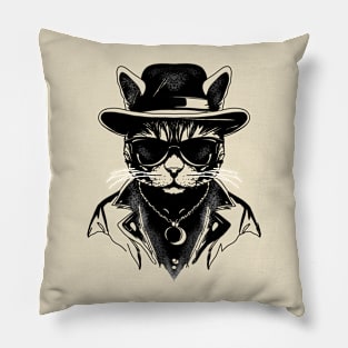 Gangster cat wants to talk Pillow