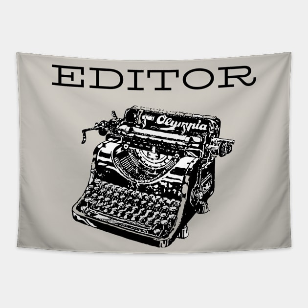 Editor Typewriter Black Tapestry by CasualTeesOfFashion