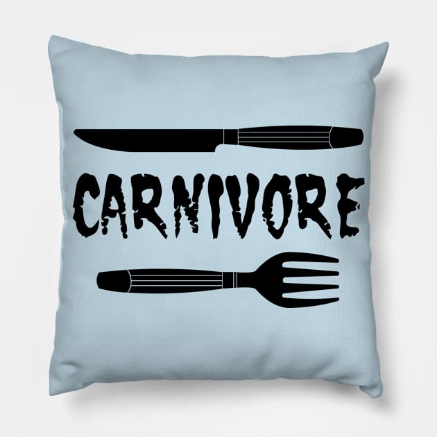 Carnivore Knife and Fork Pillow by Barthol Graphics