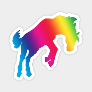 Horse bucking rainbow silhouette Magnet