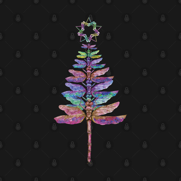 Disover Dragonfly Christmas Tree - Dragonfly Christmas Tree - T-Shirt