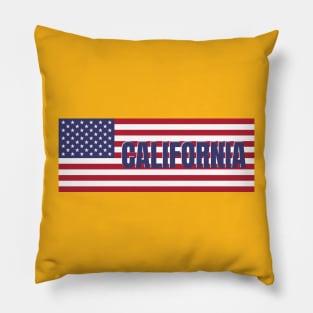 California State in American Flag Pillow