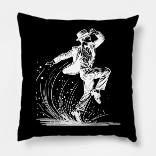 Tap dancer white sketch Pillow