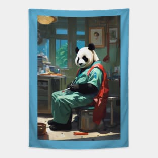 Cute Surgeon panda Tapestry