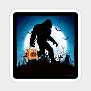 Funny Halloween Bigfoot Trick or Treating Magnet