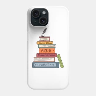 Shakespeare book stack Phone Case