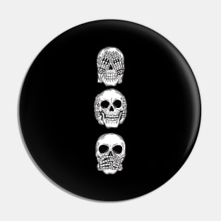 See no evil skull Pin