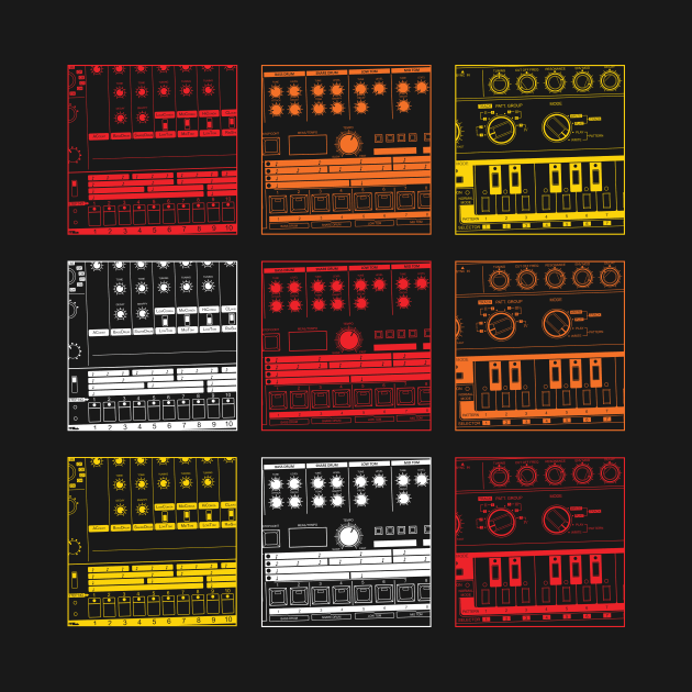 Drum Machine, Drum Machine, Bass Machine Retro Synth Pattern by Atomic Malibu