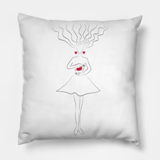 Woman with Butterflies inside Pillow