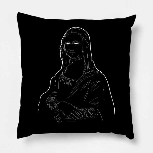 Mona White Eyes Pillow by Frajtgorski