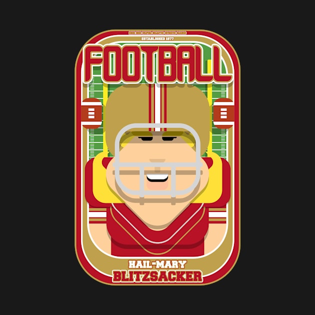 American Football Red and Gold - Hail-Mary Blitzsacker - Hazel version by Boxedspapercrafts