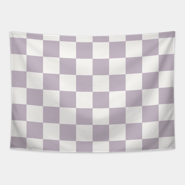 Neutral Checkered Board Purple Violet Retro Check Pattern Tapestry by Merch ArtsJet