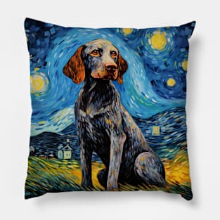 Painting of German Shorthaired Pointer at Night Pillow