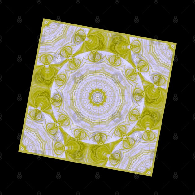 Quilted kaleidoscope in green and white by hereswendy