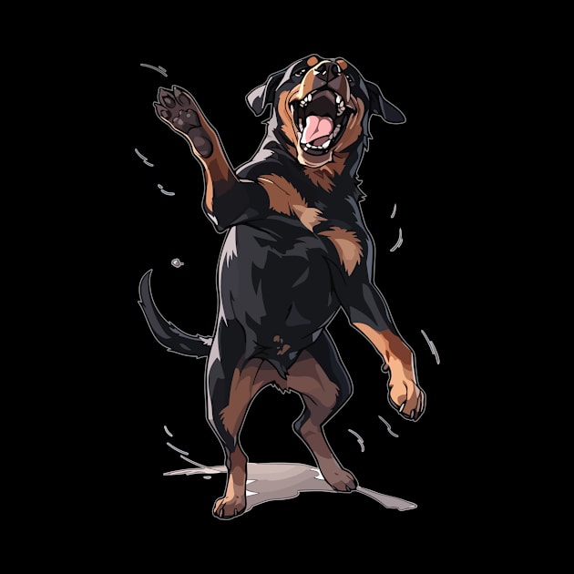 Dancing Dog Rottweiler Dog Lover by QQdesigns