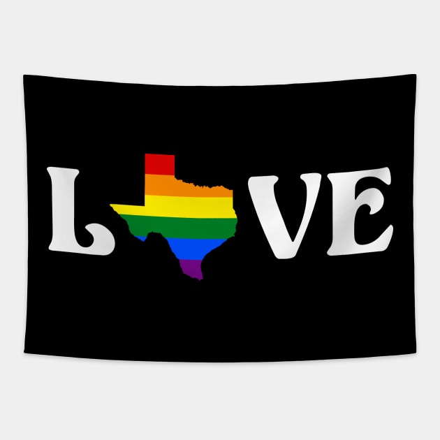 Texas LOVE | LGBT Rainbow Pride Tapestry by jpmariano