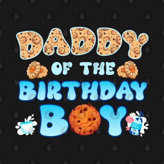 Daddy Of The Birthday Boys Milk and Cookies B-day Gift For Boys Kids Toddlers by tearbytea