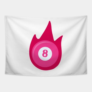 Flaming Pool Billiard Eight Ball in Pink Tapestry