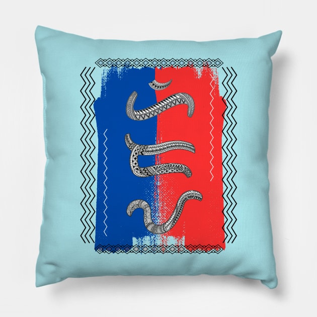 Philippine Flag / Baybayin word Hiraya (Imagination) Pillow by Pirma Pinas