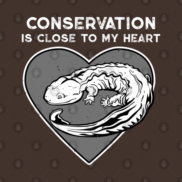 Hellbender Conservation Heart by Peppermint Narwhal