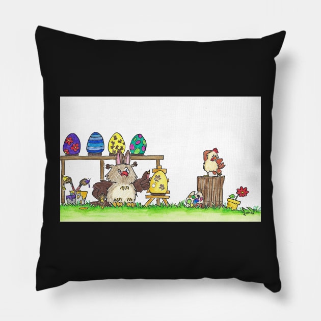 Funny Happy Easter Pillow by nicolejanes