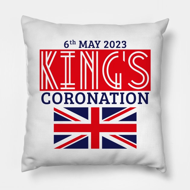 King’s Coronation, 6th May 2023 (Red) Pillow by MrFaulbaum