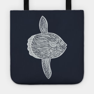 Ocean Sunfish or Mola - fish ink art design - dark colors Tote