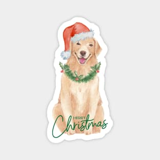 Christmas Golden Retriever Magnet