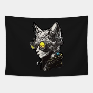 Cyberpunk Cat Tapestry