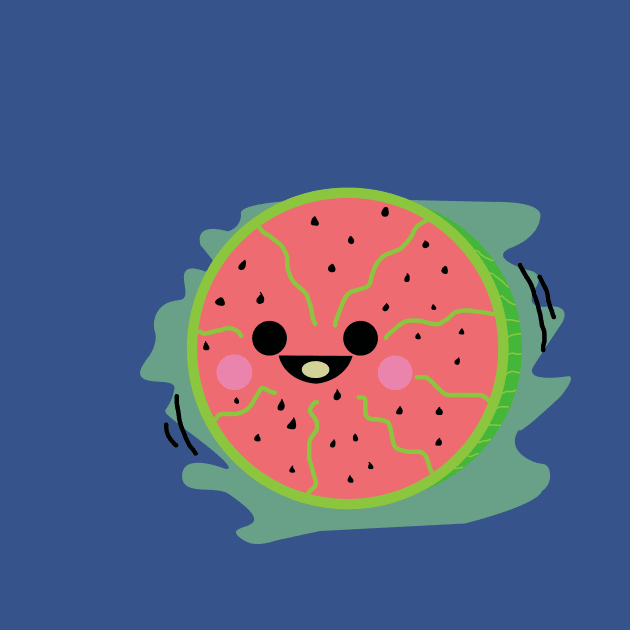 Happy Watermelon Face by merdeqa