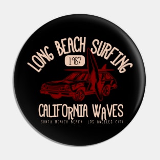 Long Beach Surf vintage surfboard california Pin