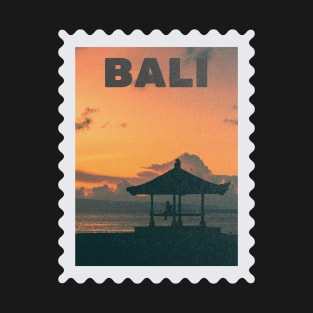 Bali Indonesia Postcard Stamp Design with Travel Photograph T-Shirt