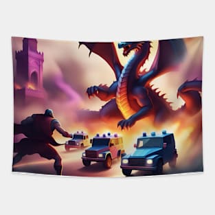 Castles and dragons Tapestry