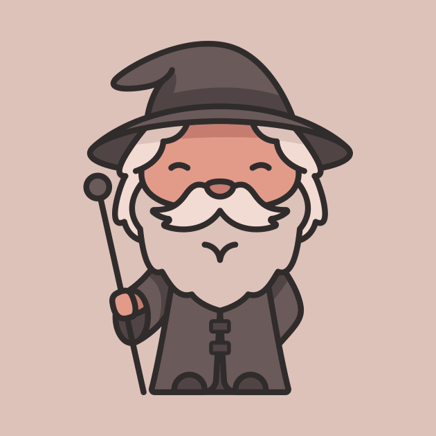 Cute Bearded Wizard Cartoon by SLAG_Creative