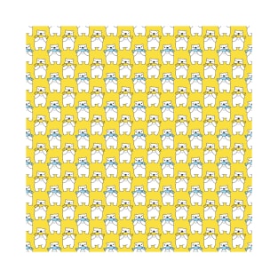 Cute Polar Bear And Fish Seamless Pattern T-Shirt