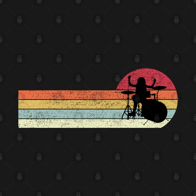 Drummer Retro Style Drum Player by DragonTees