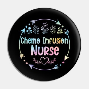 Chemo Infusion Nurse chemotherapy Nurse cute floral watercolor Pin