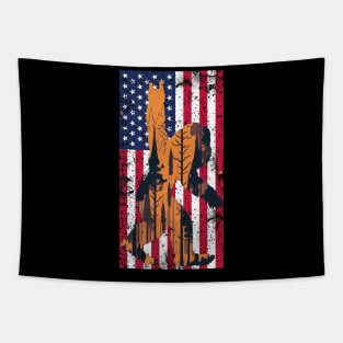 Patriotic Myth: Retro Bigfoot Meets July 4th Tapestry