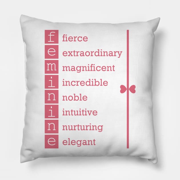 Feminine inspirational words in Soft Pink Pillow by ArtsByNaty