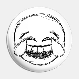 Dark and Gritty Laughing Crying Face with Tears of Joy Emoji Pin