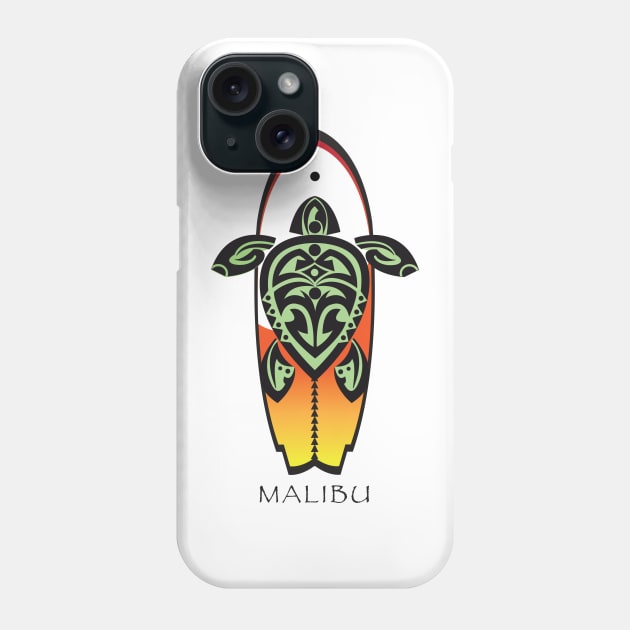 Tribal Turtle Tattoo Surfer Dude / Malibu Phone Case by srwdesign