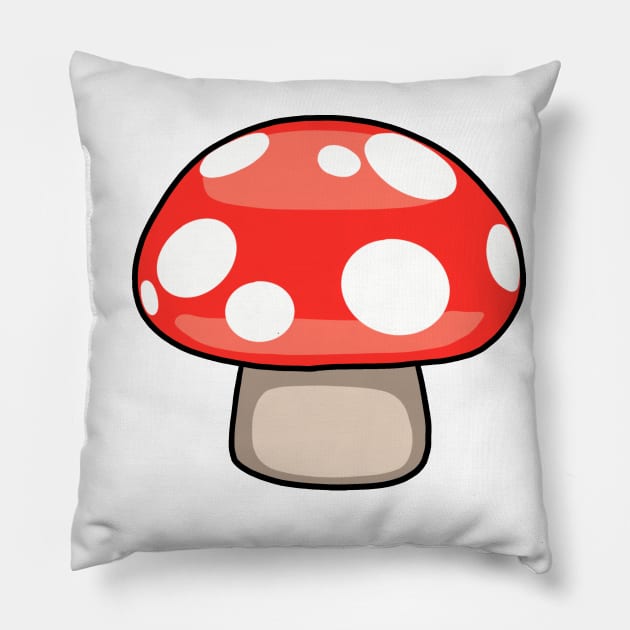 Red Mushroom Pillow by Nerdpins