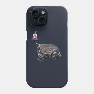 Funny guineafowl cartoon illustration Phone Case