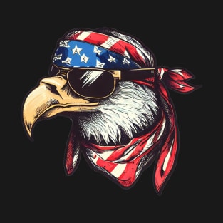 Patriotic Eagle: Majestic Bird of Freedom in American Pride T-Shirt