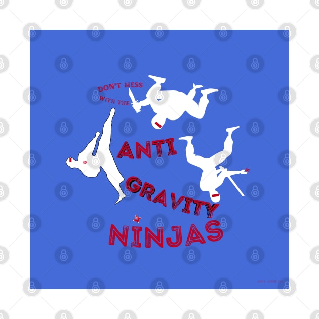 Anti Gravity Ninjas (White/Red Over Blue) By Abby Anime(c) by Abby Anime